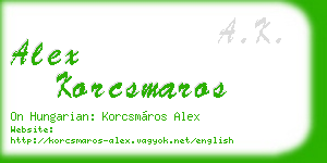 alex korcsmaros business card